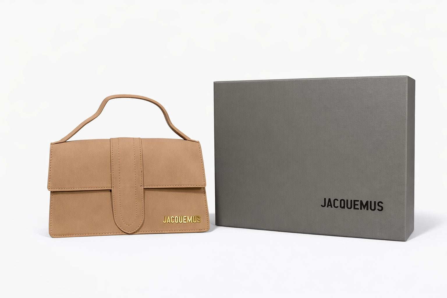 Bolso Jacquemus Le Grand Bambino - Piel Lisa en Color Beige/Camel