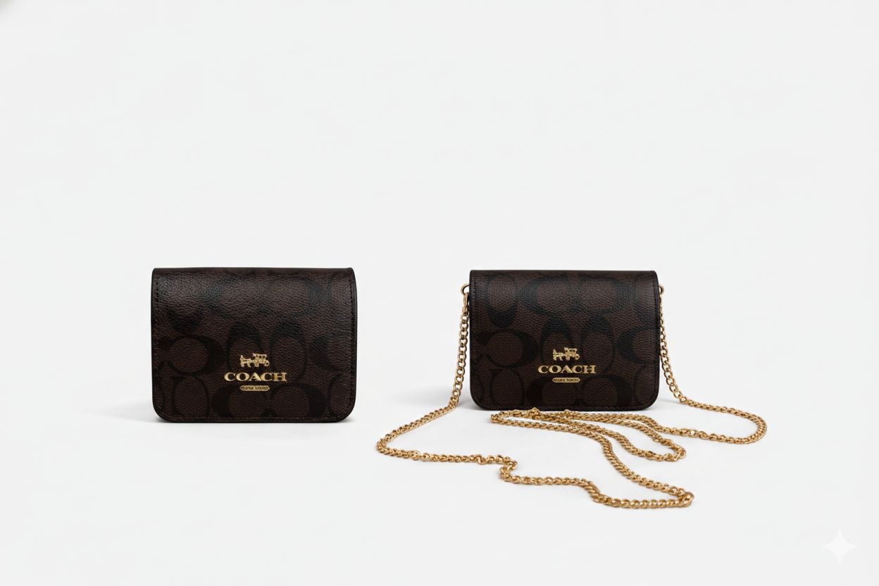 Set Coach 3-en-1: Cartera Grande, Mini Bolso con Cadena y Tarjetero en Lona Signature