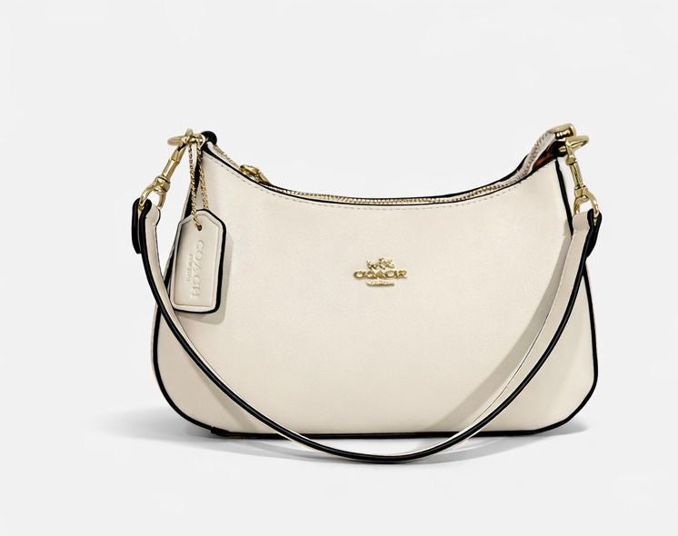 Dúo Coach: Bolso de Hombro Teri Blanco y Cartera Continental de Mezclilla