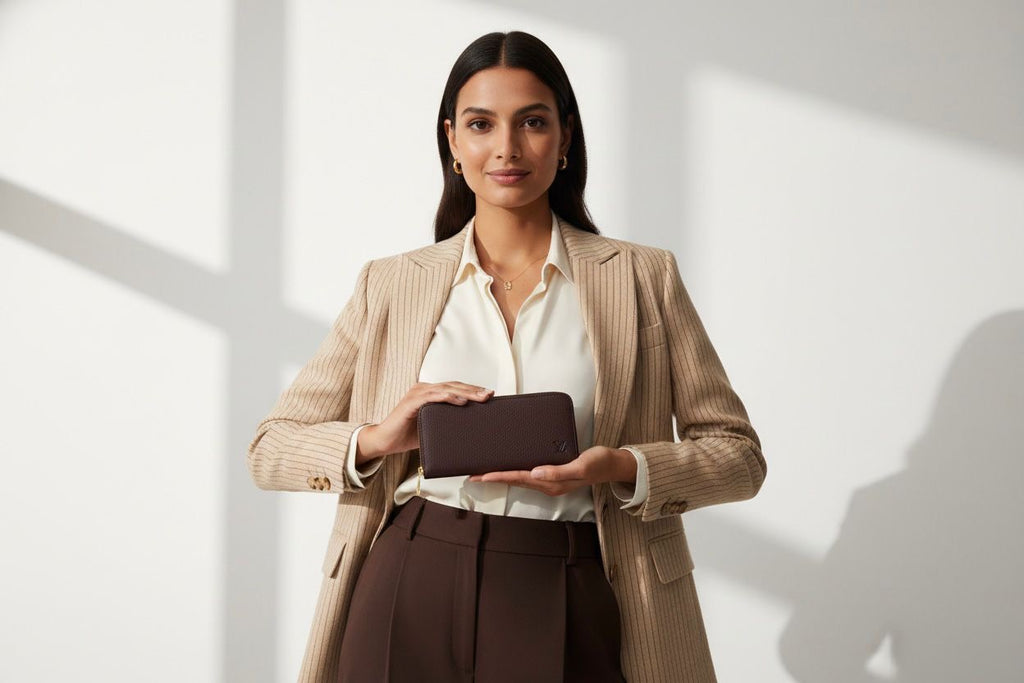 Cartera Louis Vuitton Zippy Wallet en Piel Taiga - Color Marrón Chocolate (Bordeaux)