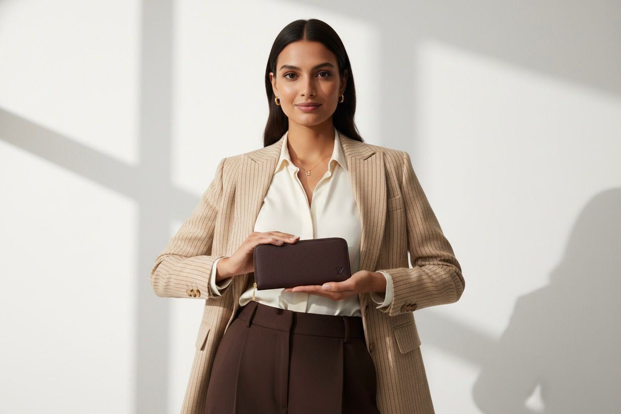Cartera Louis Vuitton Zippy Wallet en Piel Taiga - Color Marrón Chocolate (Bordeaux)